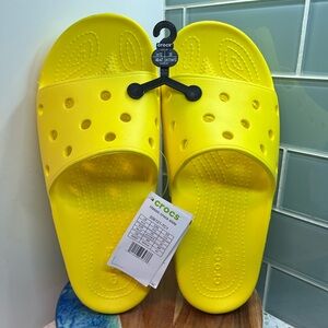 CROCS Iconic Comfort Bright Yellow Classic Slider NWT